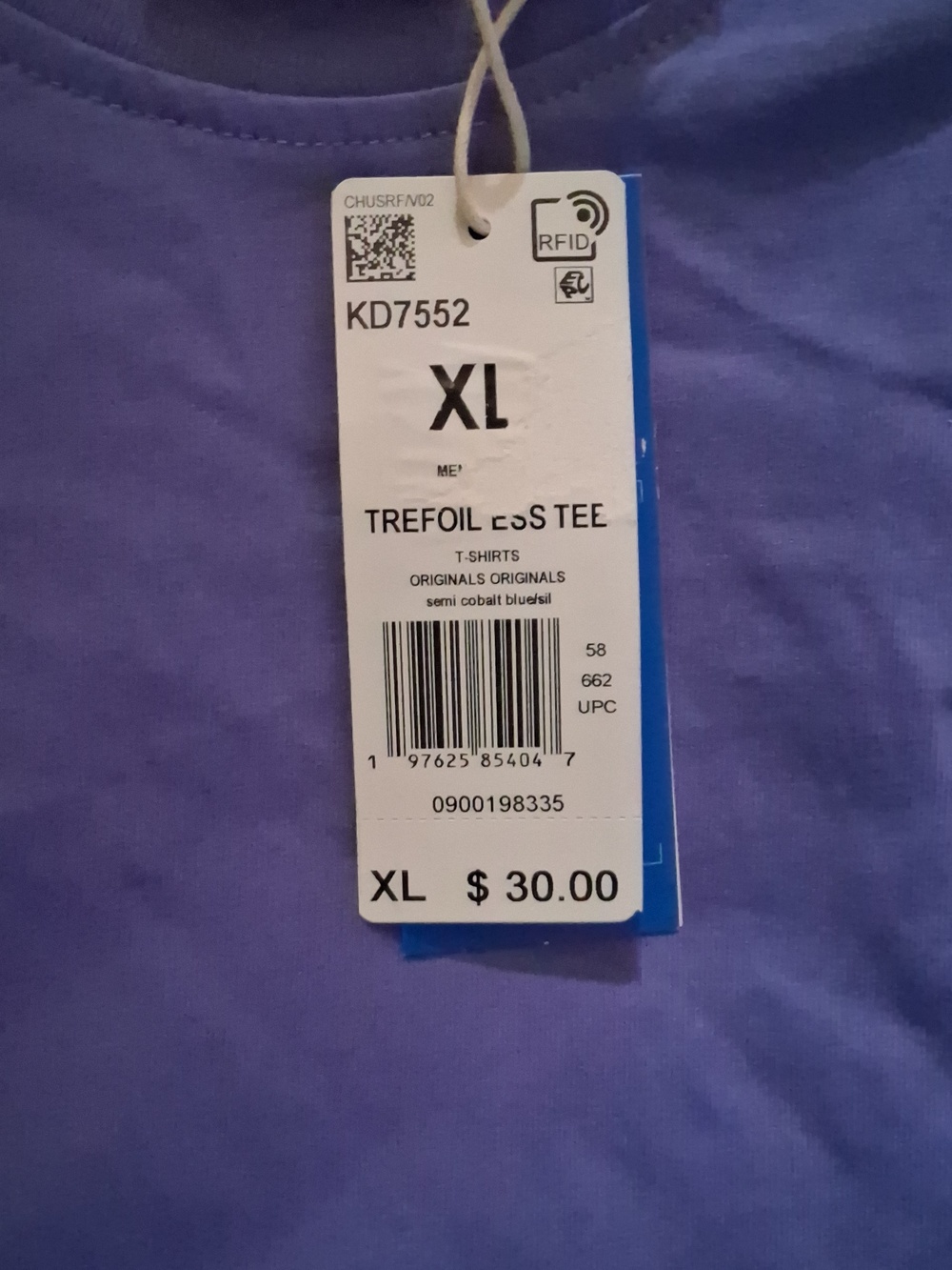 Adidas Originals Trefoil T-Shirt Semi Cobalt Blue Size-XL NWT - Picture 5 of 5